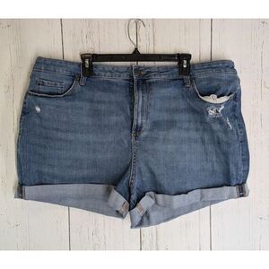 Sonoma Size 24W Blue Cotton Stretch Cuff Shorts Womens Summer